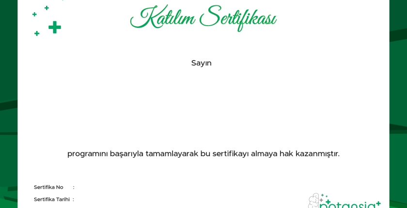 Potansia Akademi Katılım Sertifikası