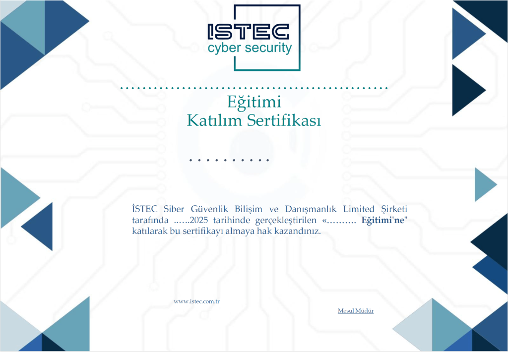 ISTEC Sertifika Örneği görseli